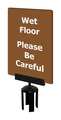 Tensabarrier Acrylic Sign, Brown, Wet Floor S08-P-46-7X11-V-HDSB-1701-33