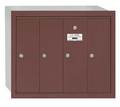 Salsbury Industries Vertical Mailbox, Bronze, Powder Coated, 4 Doors, Recessed, - 3504ZRU