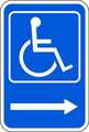 Zing Handicap Parking Sign, Right, 18X12", HIP 2355