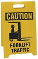 See All Industries Floor Safety Sign, 20 in H, 12 in W, Corrugated Plastic, Triangle, English, TP-CFORK TP-CFORK