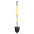 Westward Not Applicable 14 ga Round Point Shovel, Steel Blade, 48 in L Yellow Fiberglass Handle 3YU82