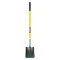 Westward 14 ga Standard Step Square Point Shovel, Steel Blade, 47-1/2 in L Yellow Fiberglass Handle 3YU83
