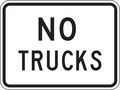 Lyle No Trucks Traffic Sign, 18 in H, 24 in W, Aluminum, Horizontal Rectangle, English, R5-2P-24HA R5-2P-24HA