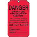 Accuform Danger Tag, 5-7/8 x 3-3/8 In, Bk/R, PK25 TSS101PTP