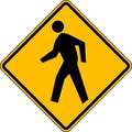 Lyle Pedestrian Crossing Pictogram Traffic Sign, 30 in H, 30 in W, Aluminum, Diamond, W11-2-30HA W11-2-30HA