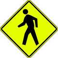 Lyle Pedestrian Crossing Pictogram Traffic Sign, 30 in H, 30 in W, Aluminum, Diamond, W11-2-30FA W11-2-30FA