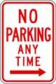 Zing No Parking Sign, 12" W, 18" H, English, Aluminum 2278