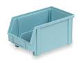 Lewisbins 40 lb Hang & Stack Storage Bin, Plastic, 5 3/4 in W, 5 in H, 9 1/2 in L, Light Blue PB30-X Lt Blue