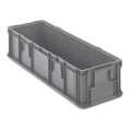 Orbis Straight Wall Container, Gray, Plastic, 48 in L, 15 in W, 10 3/4 in H, 3.5 cu ft Volume Capacity SO4815-11 Grey