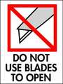 Tapecase 4" x 3" Adhesive Back Shipping Labels, Do Not Use Blades to Open, Pk50 16U974