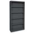 Atlantic Metal Bookcase, Steel, 5 Shelf, Black, 72HX36W BA40361872-09