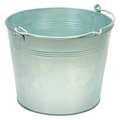 Zoro Select 3.3 gal Round Tapered Bucket, Silver, Steel BKT-GAL-325