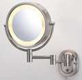 See All Industries 10" W, Nickel Lighted Makeup Mirror HLNSA895