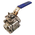 Zoro Select 1/2" FNPT Stainless Steel Ball Valve Inline G-S3P2K-50