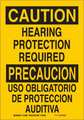 Brady Bilingual Sign, Legend: Hearing Protection Required/Uso Obligatorio De Proteccion Auditiva 122399