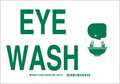 Brady Eye Wash Sign, 7 in Height, 10 in Width, Aluminum, Rectangle, English 122427