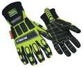 Ringers Gloves Hi-Vis Cut Resistant Impact Gloves, 3 Cut Level, Uncoated, 2XL, 1 PR 337-12