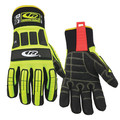 Ringers Gloves Hi-Vis Cut Resistant Impact Gloves, A3 Cut Level, Uncoated, 3XL, 1 PR 297-13