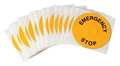 Brady Emergency Stop Legend Plate Label, 22mm, Black on Yellow, THTEP-248-593YL THTEP-248-593YL