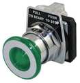 Dayton Non-Illuminated Push Button, 30 mm, 1NO/1NC, Green 30G465