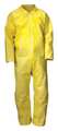 Condor Coverall, M, 12 PK, Yellow, Chem Basic, Storm Flap, Zipper 30LV15