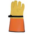 Salisbury Elec Glove Protector, 10, Ylw/Orange, PR LP5S/10