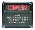 Quartet Open/Closed Sign, 12 3/8 in Height, 14 3/8 in Width, Glass, Plastic, Horizontal Rectangle, English 8130-1