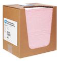 Pig Absorbent Pad, 9 gal, 10 in x 13 in, Chemical, Hazmat, Pink, Polypropylene MAT351