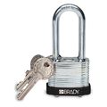 Brady Lock, Steel, 2.0In, Kd, Black, Reinforced Steel Body, Hardened Steel Shackle, 0.8" W 99548