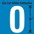 Stranco Die-Cut Reflective Number Label, 0, PK5 DWR-5-0-5