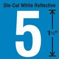 Stranco Die-Cut Reflective Number Label, 5, PK5 DWR-1.5-5-5