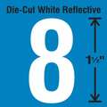 Stranco Die-Cut Reflective Number Label, 8, PK5 DWR-1.5-8-5