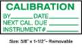 Stranco Calibration Label, ENG, Green/White, PK350, TCR-22133 TCR-22133