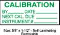 Stranco Calibration Label, ENG, Green/White, PK350, TCRSL2-22133 TCRSL2-22133