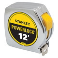 Stanley PowerLock 12 ft Tape Measure, 3/4 in Blade, True-Zero End Hook, Corrosion-Resistant, Cast-Metal Case 33-312