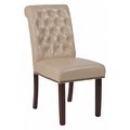 Flash Furniture Parsons Chair, 18.5 W 27-1/2" L 39.75 H, Leather Seat, Midcentury Series BT-P-BG-LEA-GG