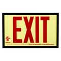 Zoro Select Exit Sign, 7 1/2 in x 13 in, Plastic GRAN3412