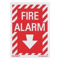 Jessup Glo Brite Fire Alarm Arrow, Red w/PL, 5"x7" FS-7520-F-207