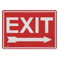 Jessup Glo Brite Exit Right Arrow, Red ON PL, 14"x10" EG-7520-F-102-RN