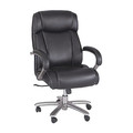 Safco Big and Tall Chair, Bonded Leather, 19" to 22-3/4"Height, Loop Arms, Black 3502BL