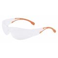 Erb Safety Safety Glasses, Clear, Orange temples, Clear Scratch-Resistant 16267