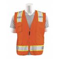 Erb Safety Surveyor Vest, ANSI Class 2, Orange, LG 62378