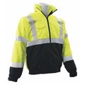 Erb Safety Bomber Jacket, Class 3, Lime/Black, LG 63346