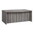 Mayline Bow Front Desk, 42" D, 72" W, 29-1/2" H, Gray Steel, MDF (Medium Density Fiberboard) - Platform ABD7242LGS