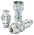 Parker Hydraulic Quick Connect Hose Coupling Set, Steel Body, Ball Lock, 1/4"-18 Thread Size, 3000 Series 3000-2