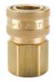 Parker Hydraulic Quick Connect Hose Coupling, Brass Body, Sleeve Lock, 3/4"-14 Thread Size, ST Series BST-6