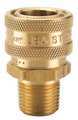 Parker Hydraulic Quick Connect Hose Coupling, Brass Body, Sleeve Lock, 3/4"-14 Thread Size, ST Series BST-6M