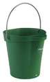 Vikan Round Hygienic Bucket, 9 19/32 in Dia, Green, polypropylene 56882