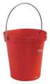 Vikan Round Hygienic Bucket, 9 19/32 in Dia, Red, polypropylene 56884