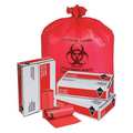 Tough Guy 44 Gal Biohazard Bags, 37 in x 50 in, Heavy-Duty, 16 micron, Red, 200 Pack 31DK90